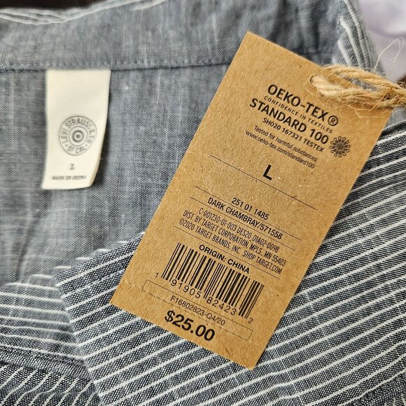 Levis Womens Pajama Shirt Dark Chambray Sz Large Comfortable Stylish Loungewear - Picture 10 of 12